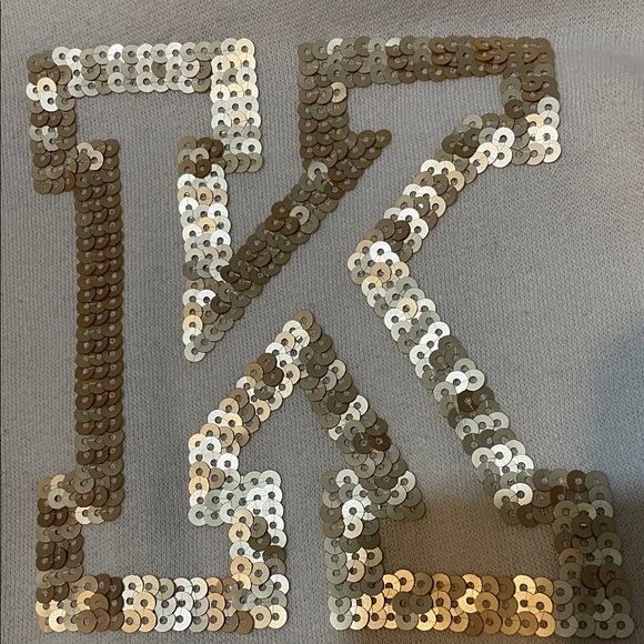 PINK Victoria's Secret Cream Hoodie with Gold Sequins. Worn 3 Times. - Picture 6 of 11